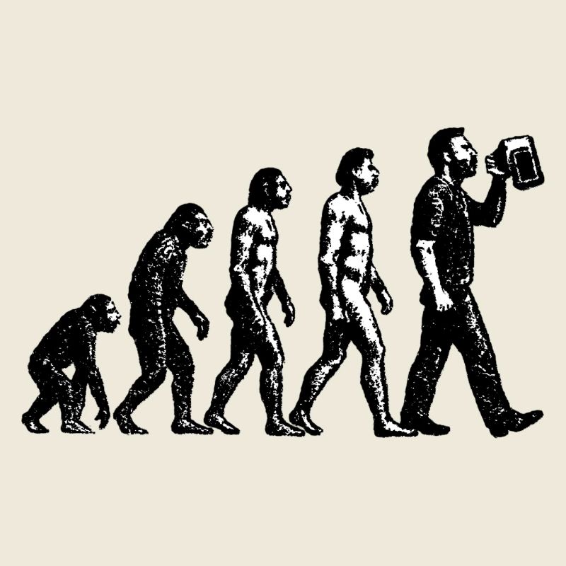 Evolution zum Biertrinker Grunge Design