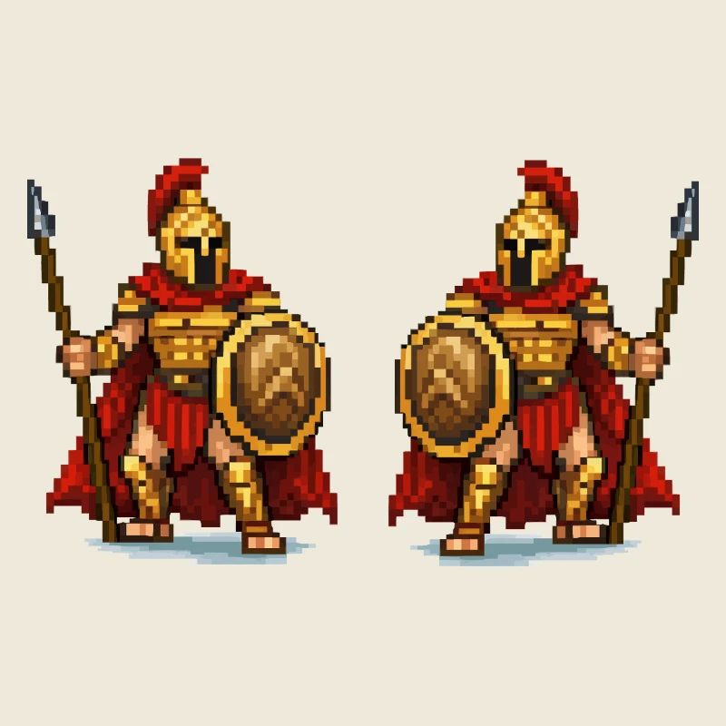 Double Gladiator Pixel Art