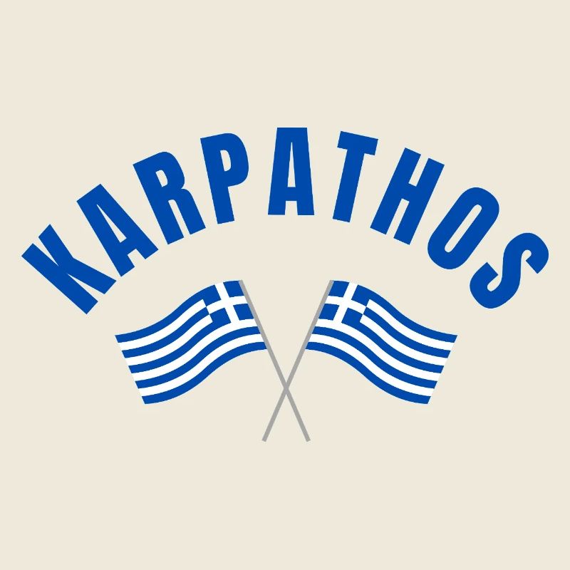Karpathos avec drapeaux grecs croisés