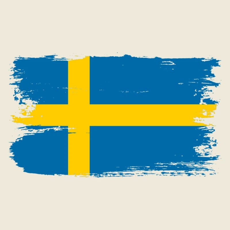 Tee à brosse drapeau de la Suède