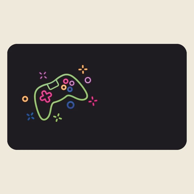 Colorful game controller on black background