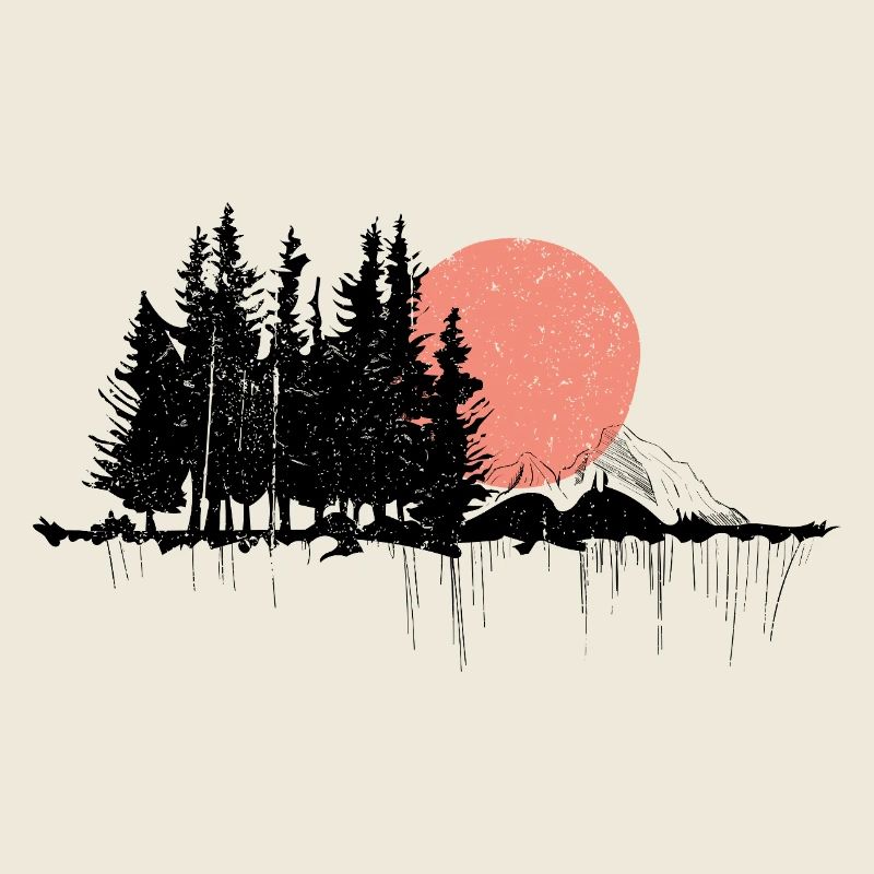 Conception de silhouette de forêt nocturne