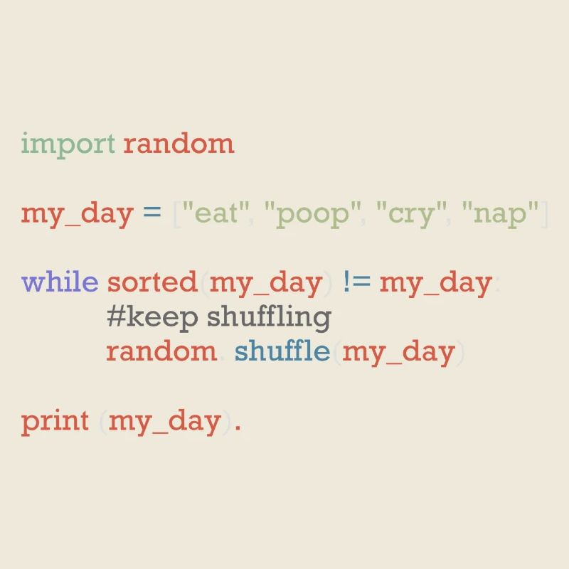 Drôle de code python sur la vie quotidienne, bébé