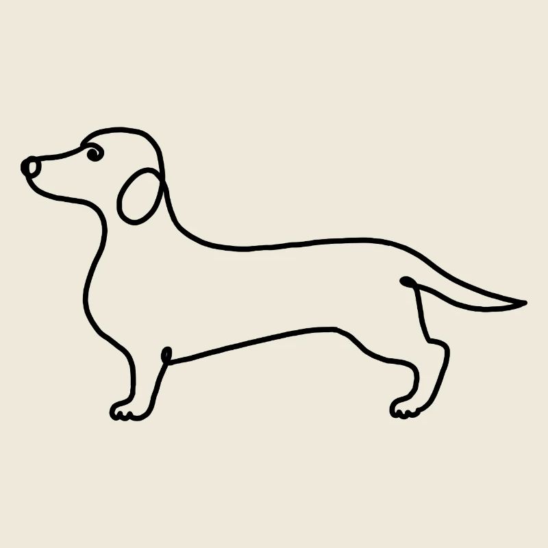 Minimalisme Teckel Illustration Moderne