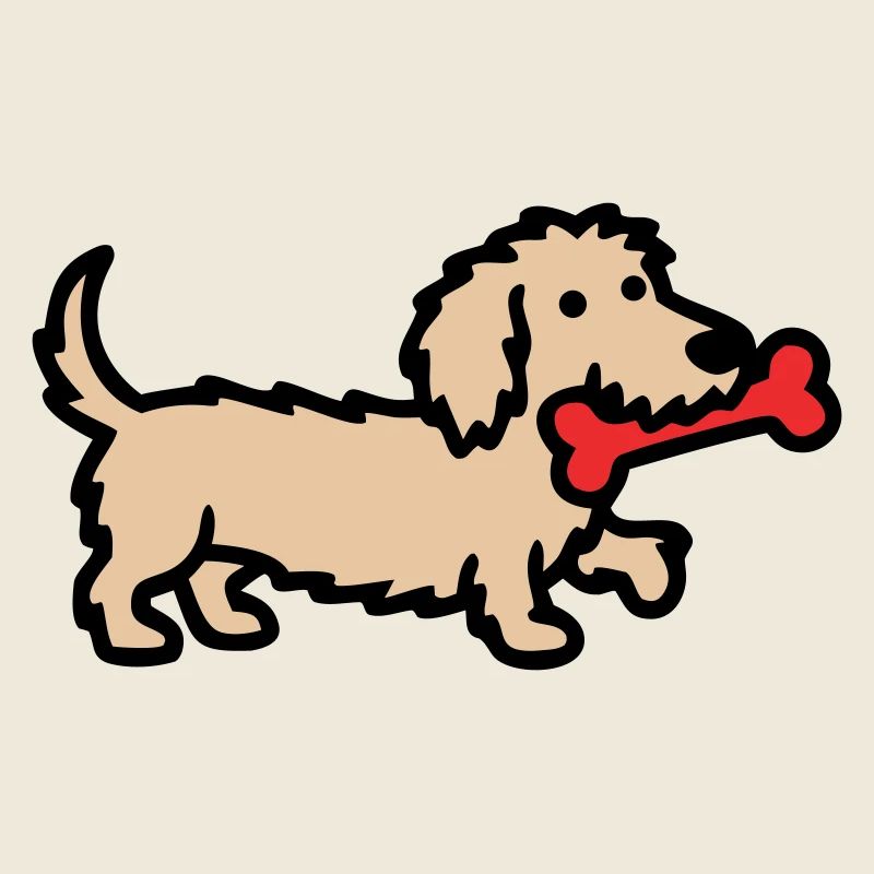 Terrier Doodle Knochen Comic