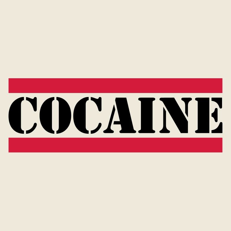 cocaine lettering with red lines