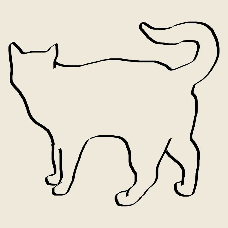 Chat dessin silhouette chat cadeau de miaou