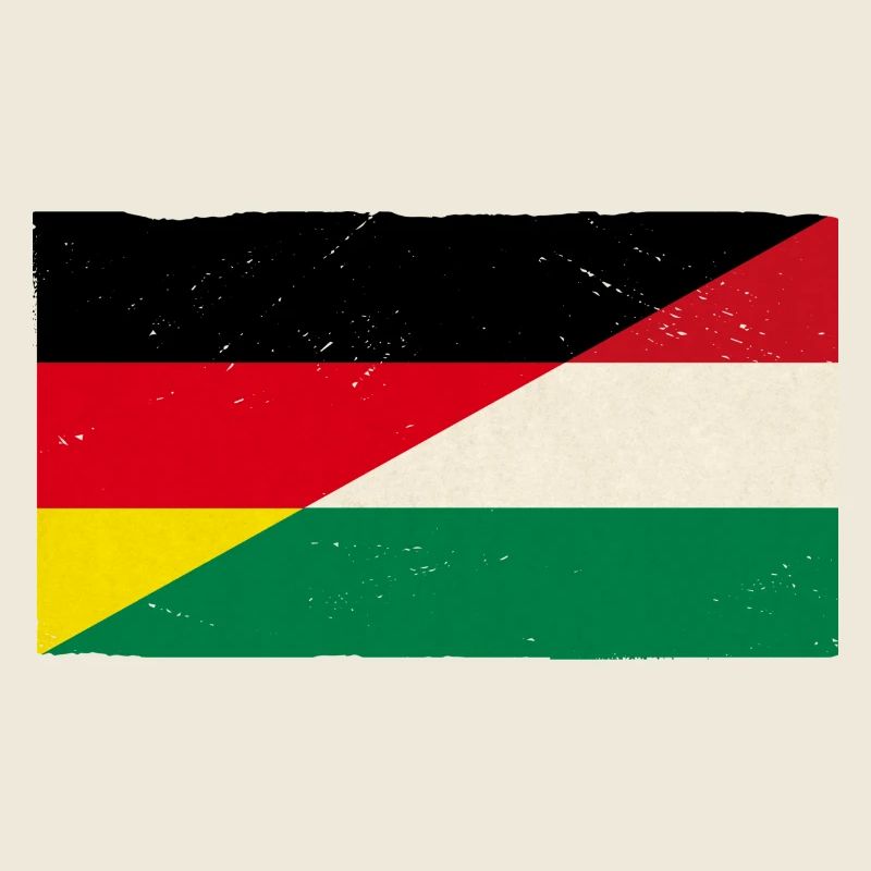 Germany and Hungary Vintage Flag