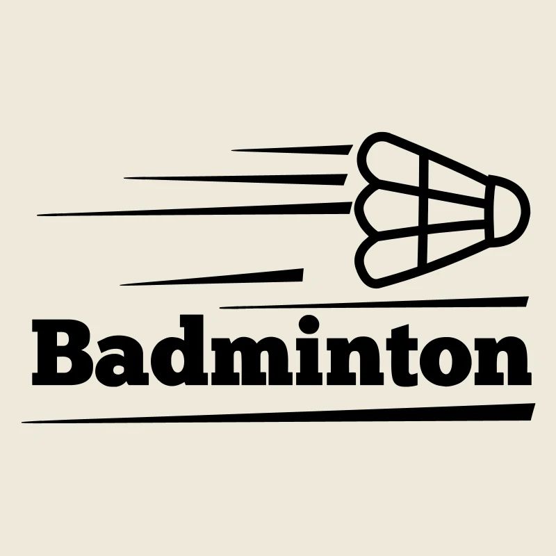 Badmintontext mit überfliegendem Shuttle
