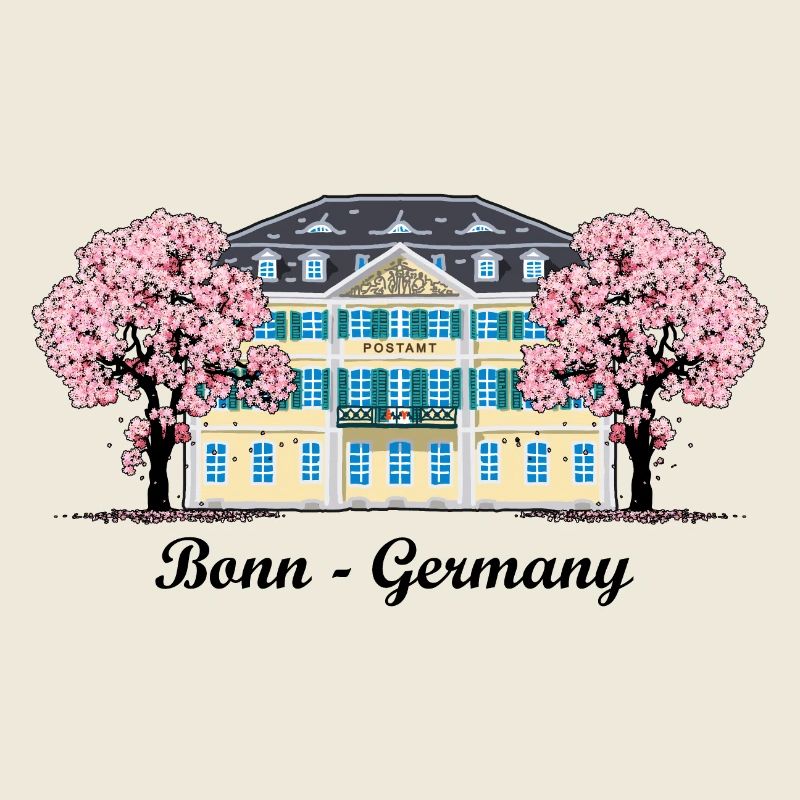 Bonn Old Post Office, Cherry Tree Blossoms, Germany