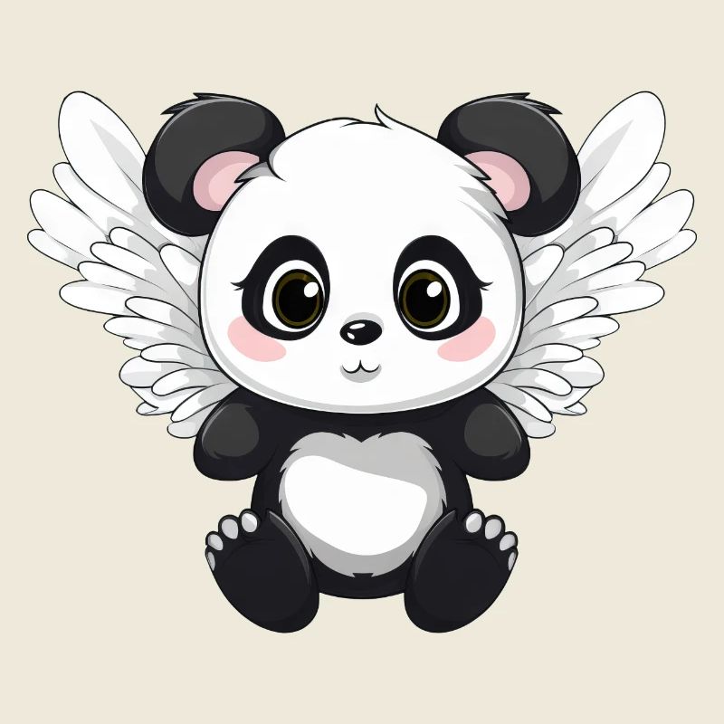 Panda mit flügeln der aussieht wie ein engel