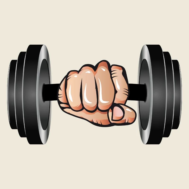Dumbbell in hand - lifting weight for bodybuilders