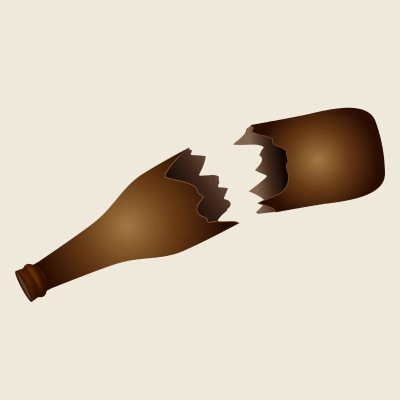 Broken beer bottle illustration