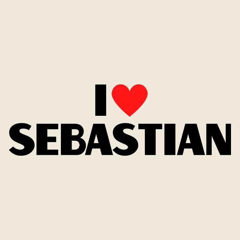 I Love Sebastian Heart Graphic Name Gift