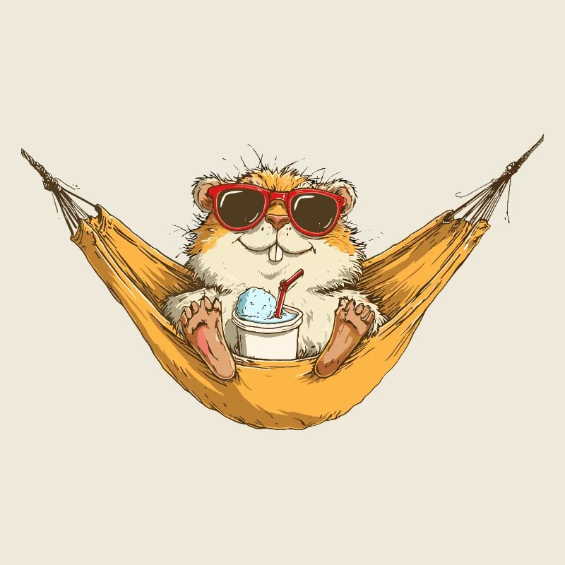 Hamster d’été dans le style d’un hamac