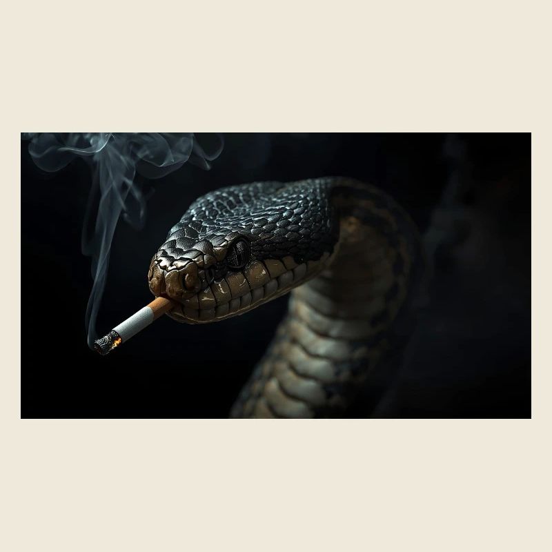  Cobra Schlange mit Zigarette