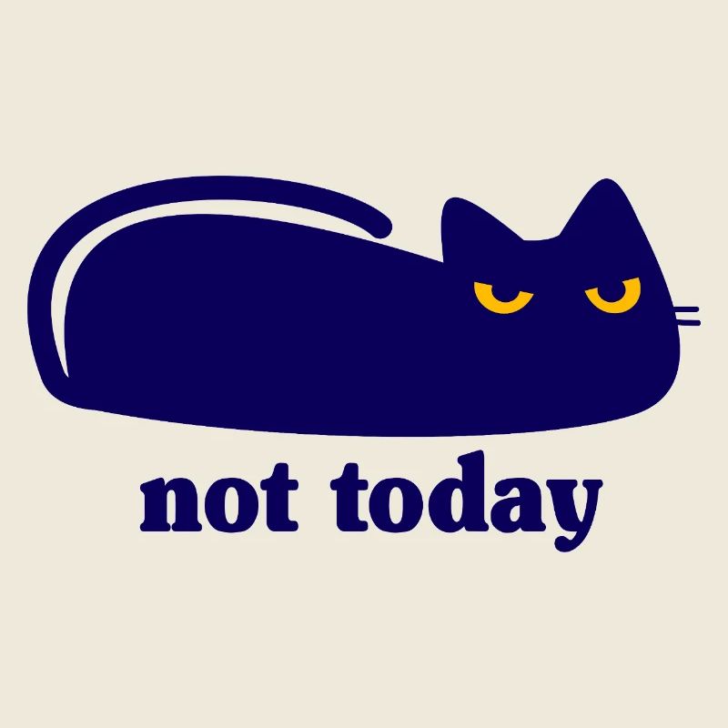 Cat Not Today Lazy Saying