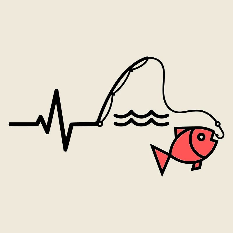 Silhouette du poisson à canne à pêche ECG