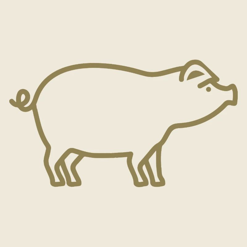 Silhouette de cochon mignonne fermier minimaliste