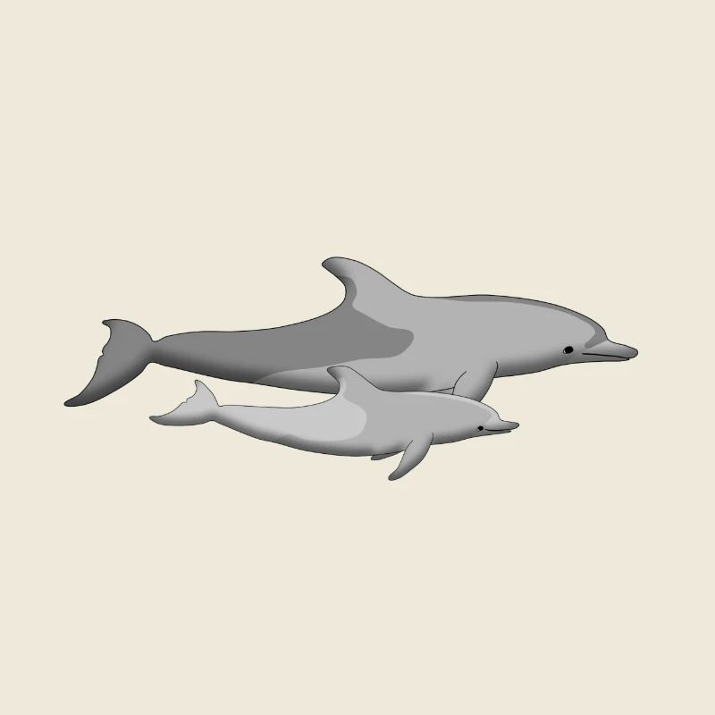 Delfinmutter mit Baby