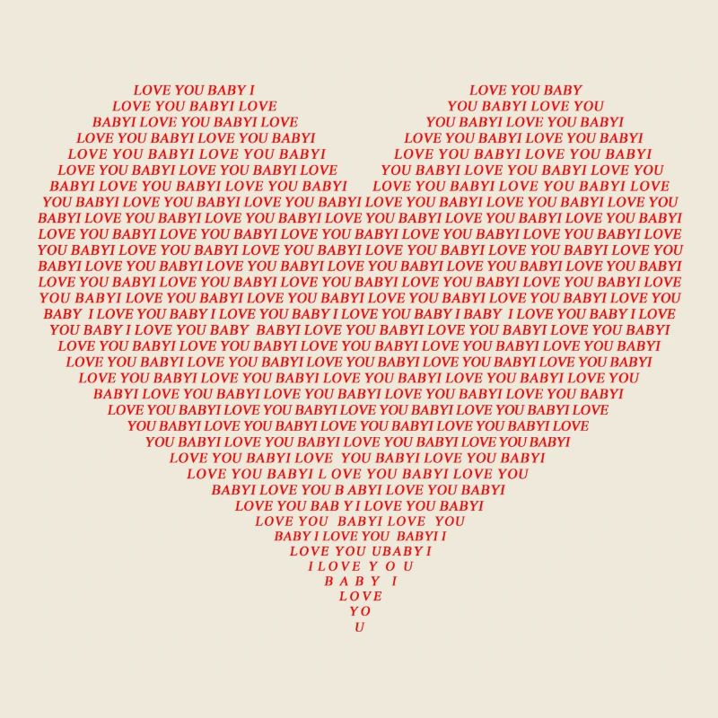 Typografie Herz Form Design rot Text, den ich liebe dich