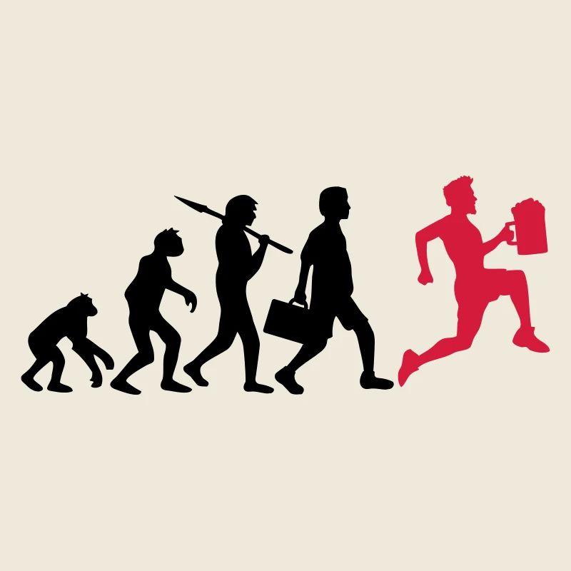 Evolution beer drinking race
