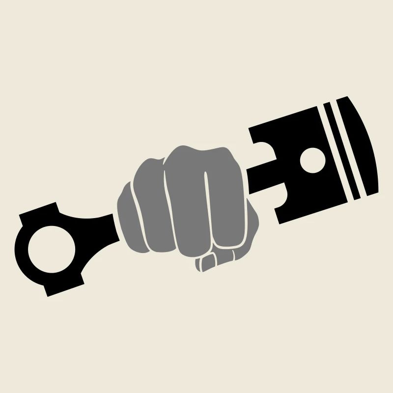 Fist holds engine piston
