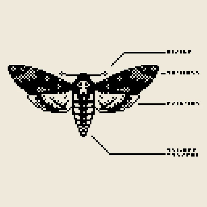 1bit Pixel Skull Hawkmoth