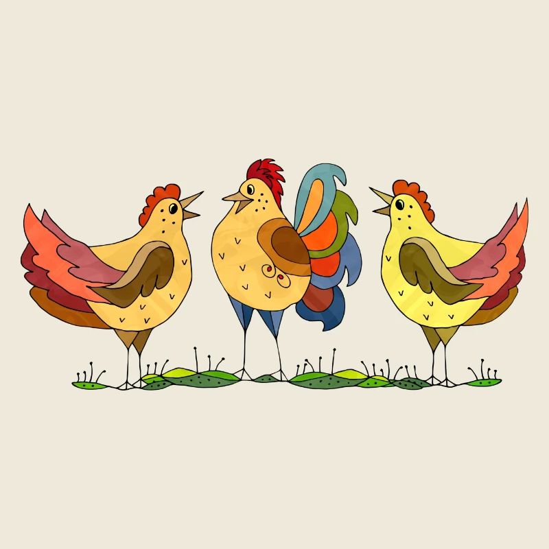 Rooster and hens