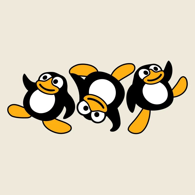 Three Breakdance Penguins Dancing Party Fun Music