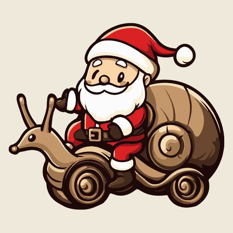 Snail Santa Claus Cartoon