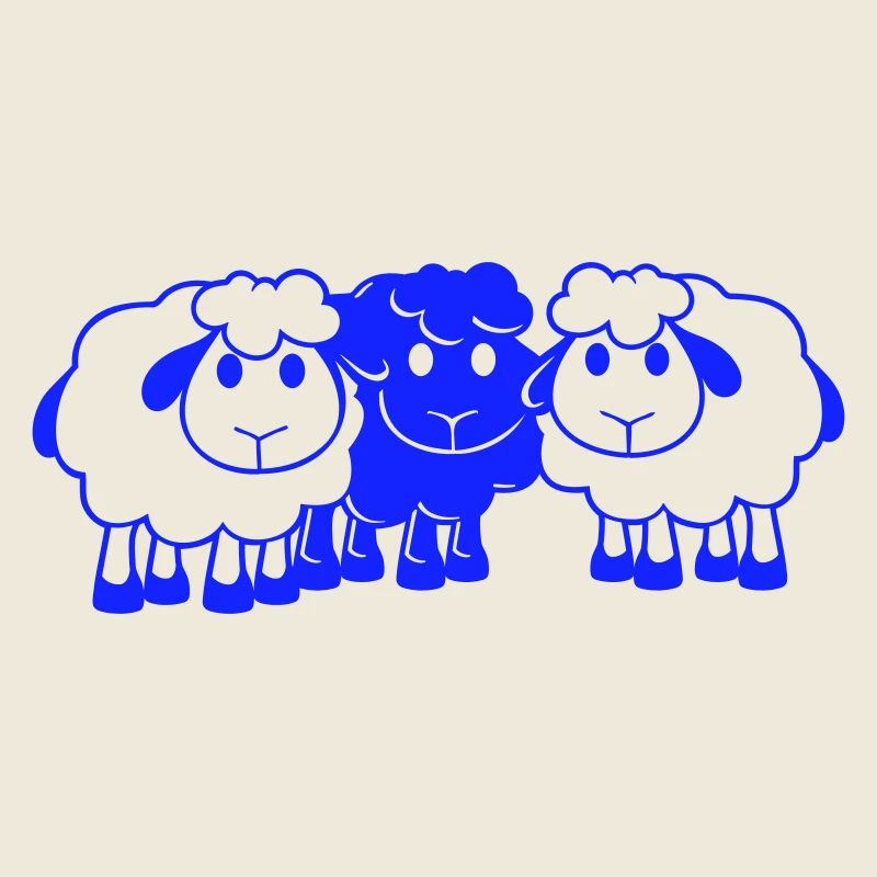 Black Sheep 3 Friends Équipe Crew Mouton Mignon