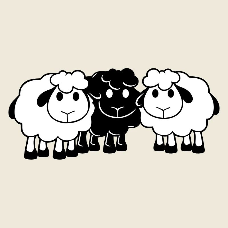 Black Sheep 3 Friends Équipe Crew Mouton Mignon