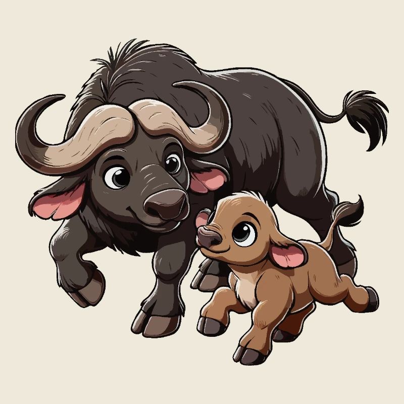 Kapbüffel Mutter und Kind