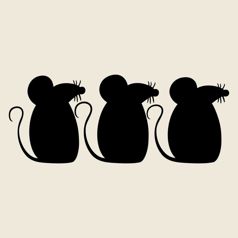 3 souris équipe trois amis fête équipage silhouette