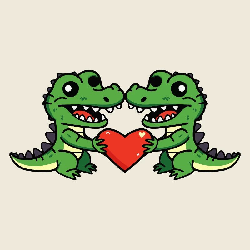 Alligator Paar Valentinstag