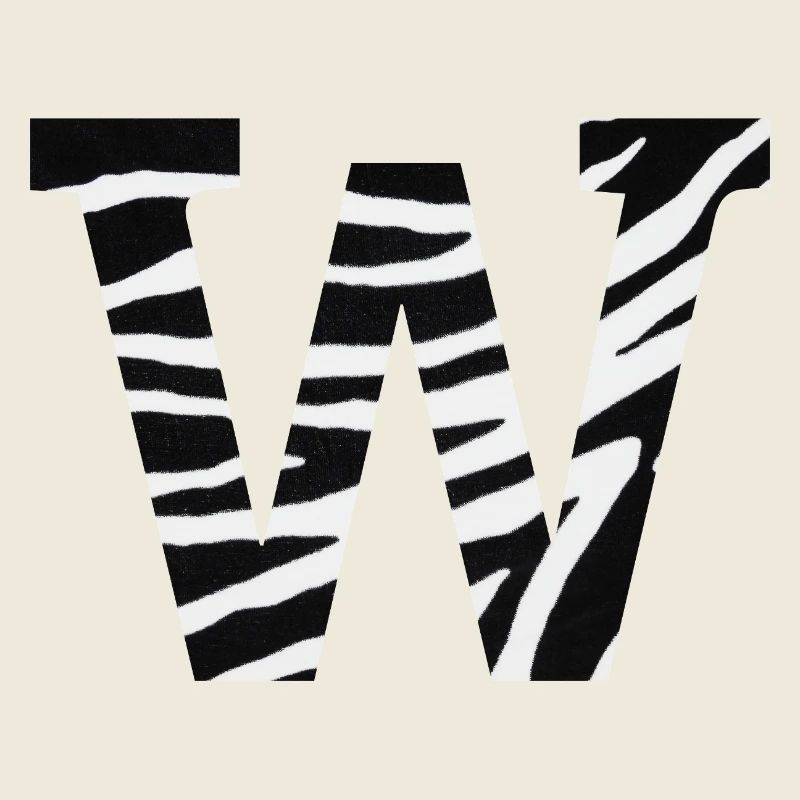 Buchstabe w zebra