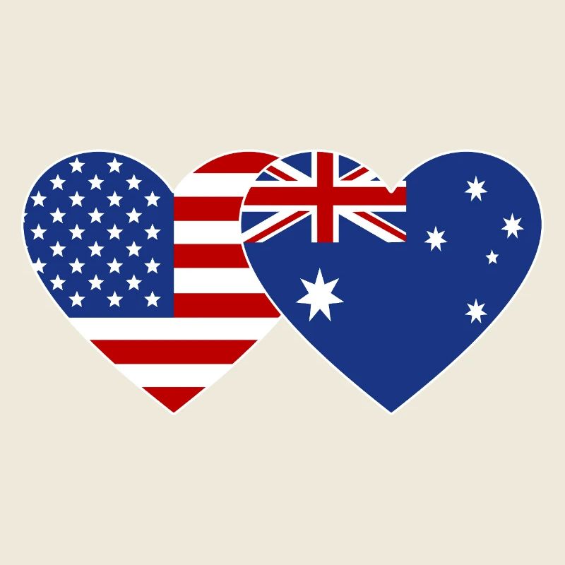 USA Australien Flagge Herzform