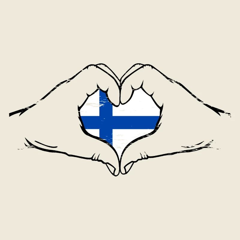 Finnland Flagge Herz used