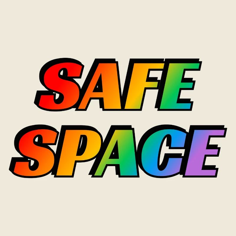 Safe space arc-en-ciel texte Mois de la fierté LGBT