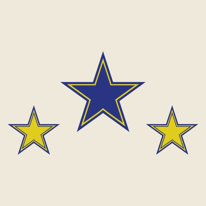 Abstract Star Patterns in Yellow and Blue