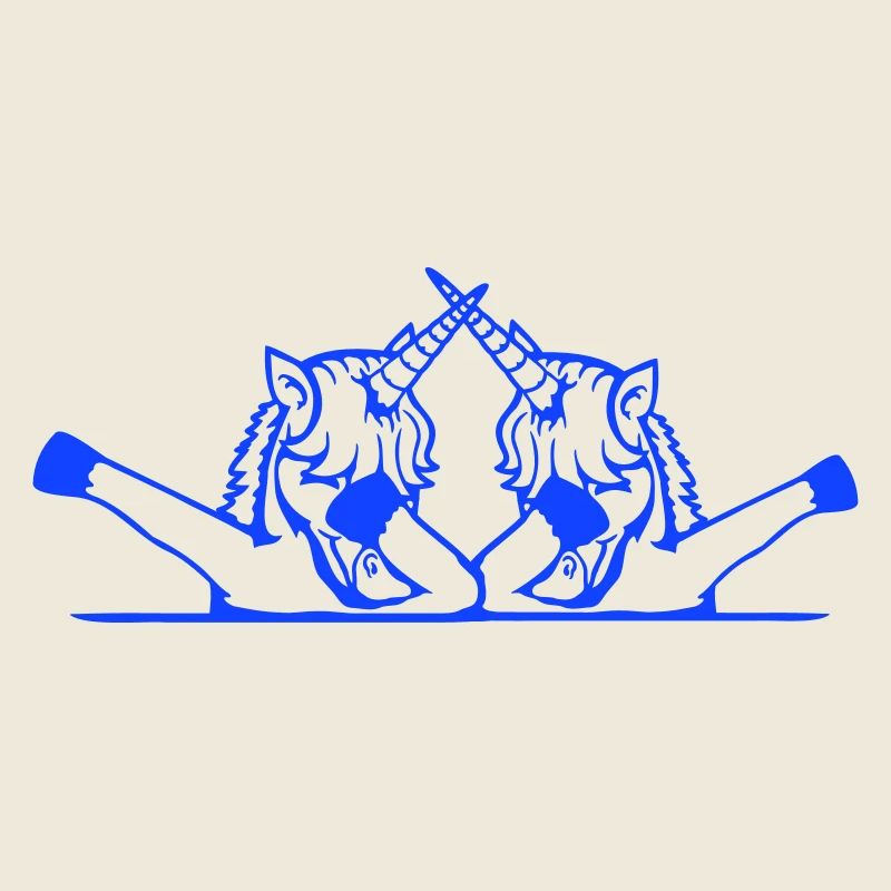 2 Licornes Dabbing Dab Danse Soirée Pose Geste Équipe