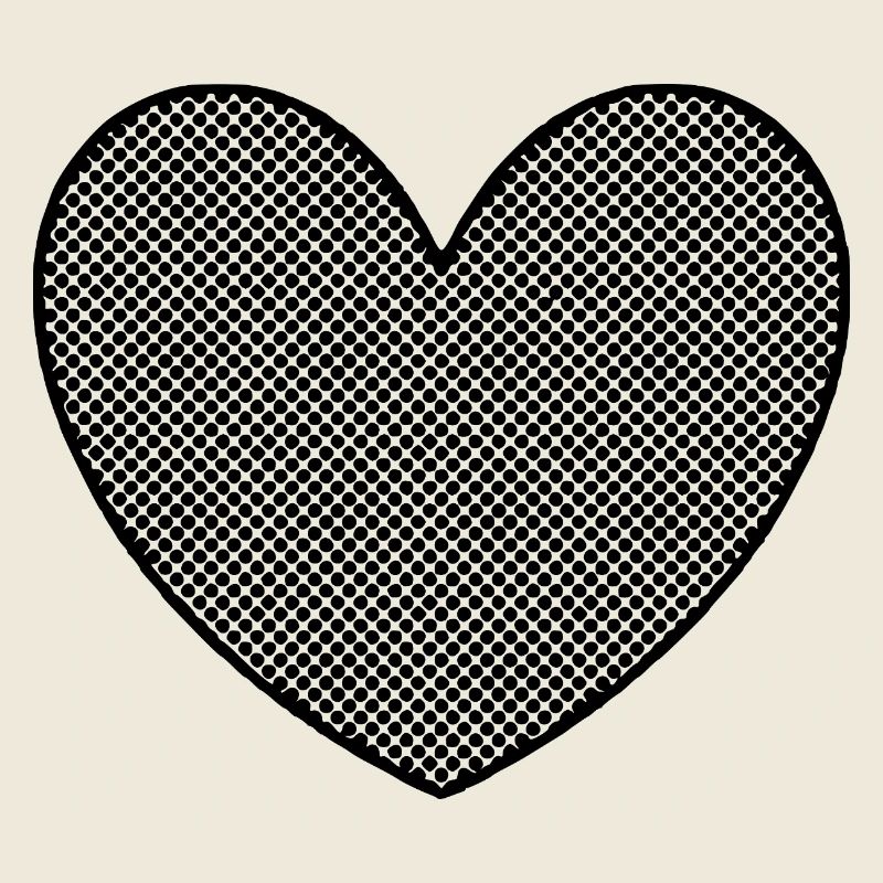 Heart Black Dotted Pattern Hearts