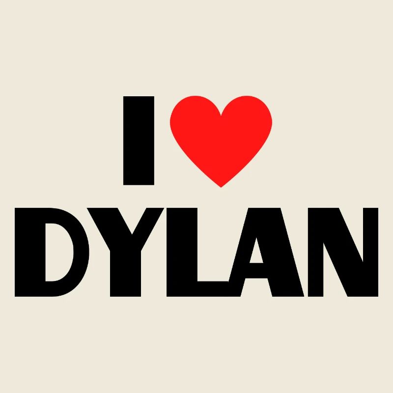 J’aime Dylan Coeur Graphique Nom Cadeau