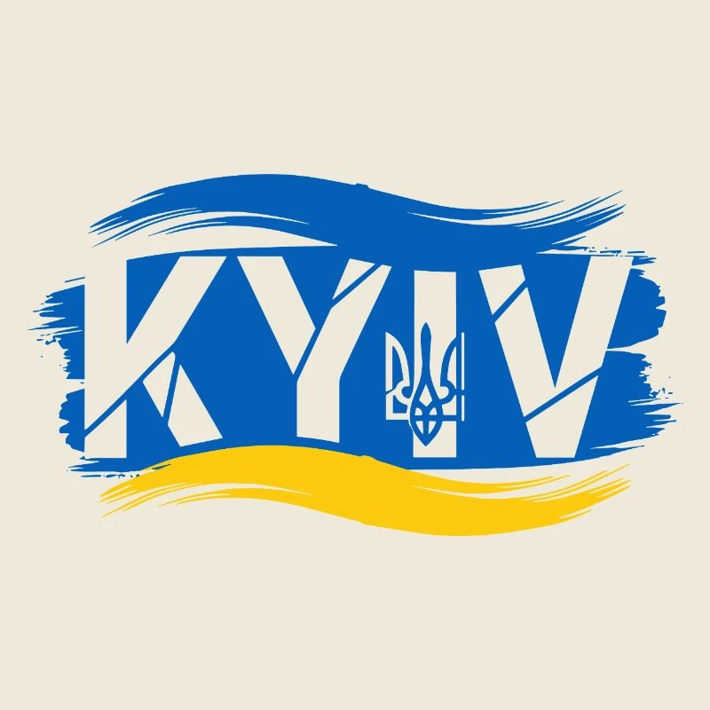 Trident ukrainien et drapeau abstrait
