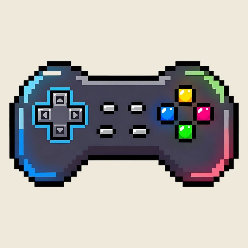 Manette rétro style Neon Pixel