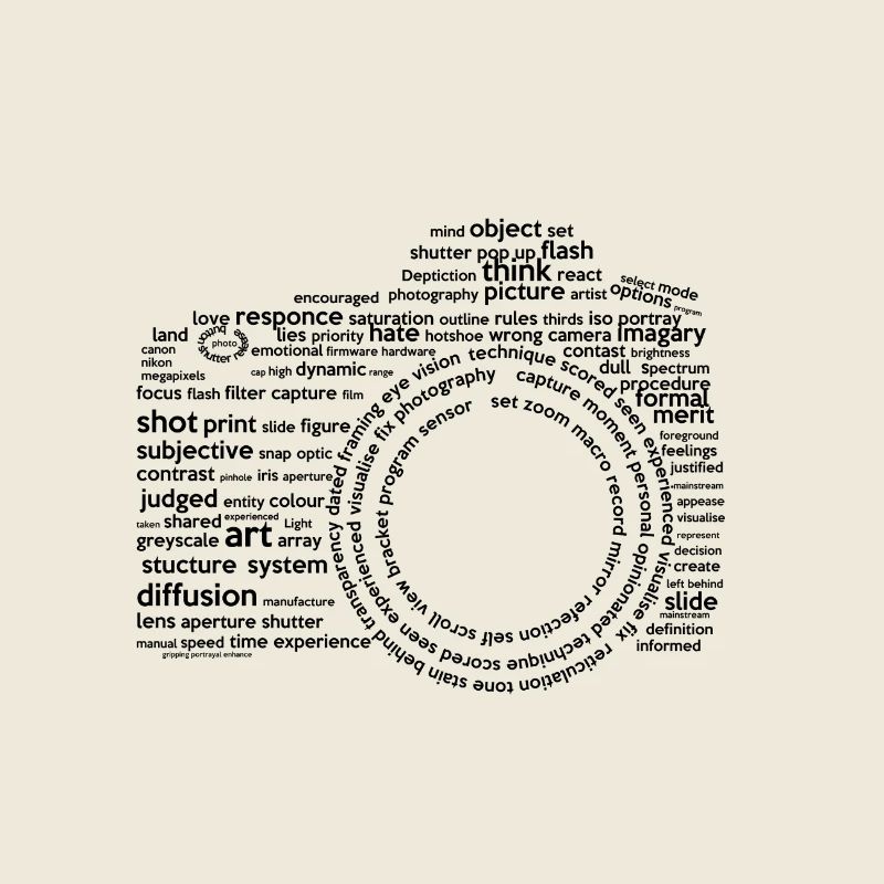 Camera Typography Black