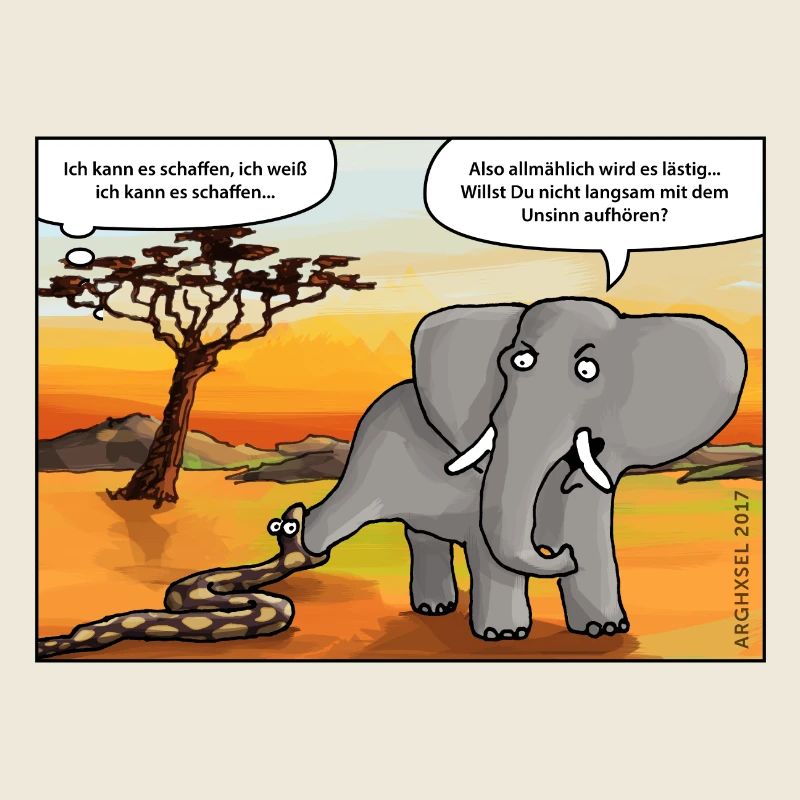 Elefant und Schlange