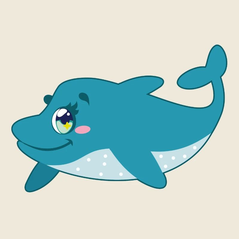 Süßer Delfin mit Rand