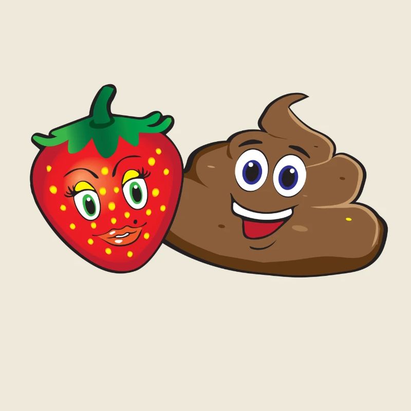 Scheisse mit Erdbeeren